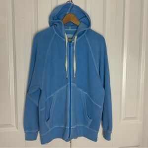 Aerie Wonder Full Zip Textured Hoodie in the color Blue Vinyl Size XS